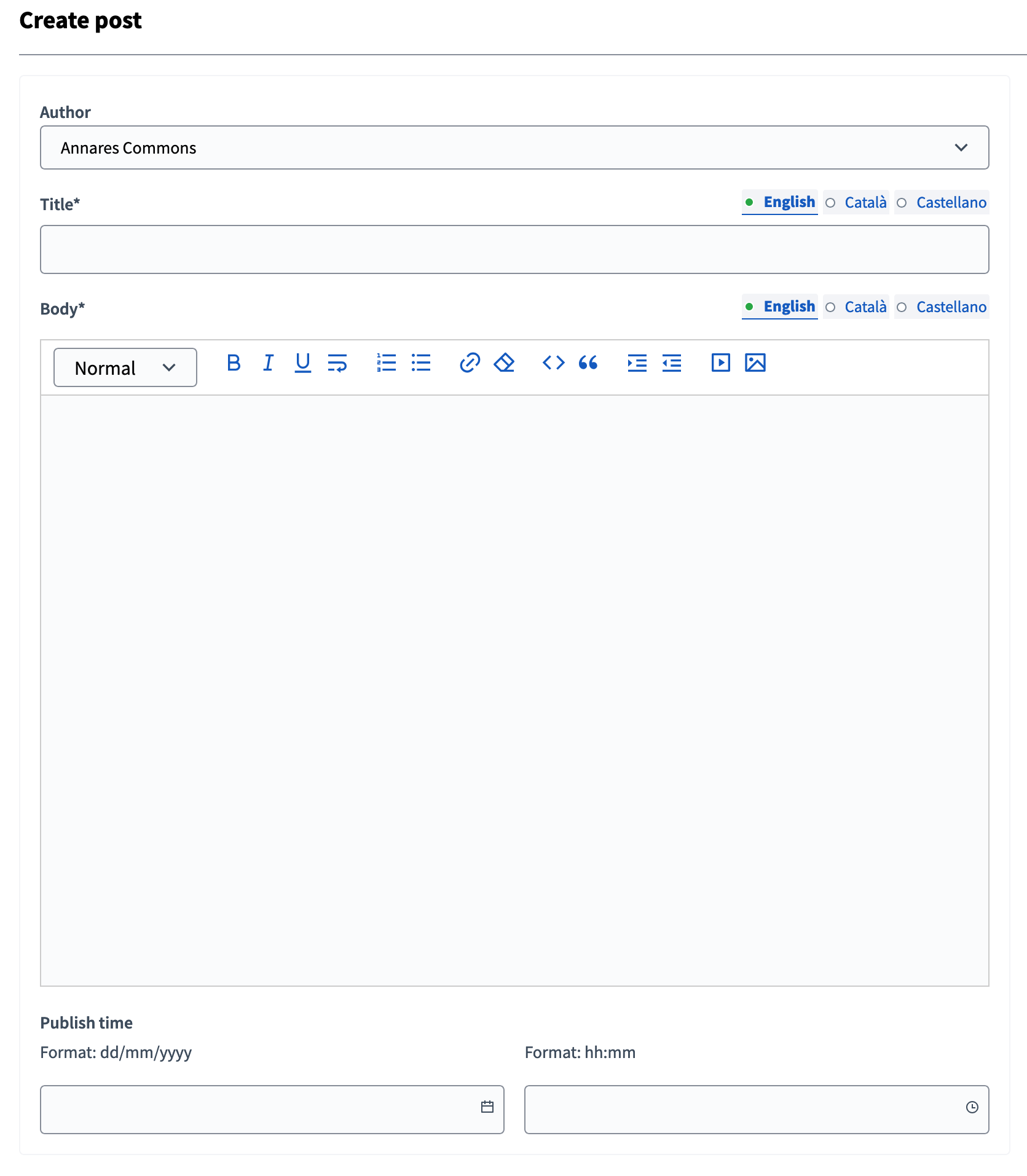 New post form